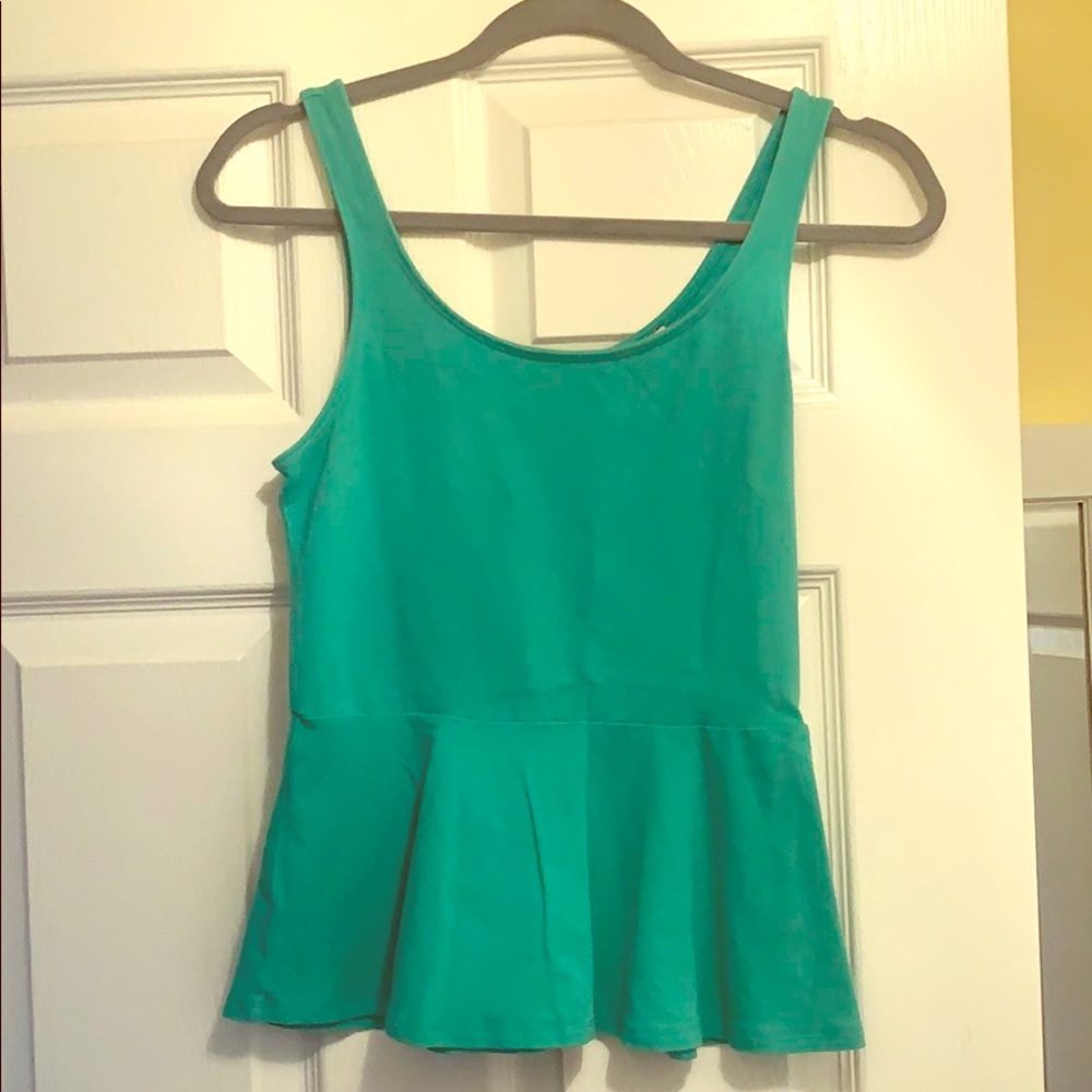 Express Green Peplum Tank